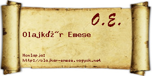 Olajkár Emese névjegykártya